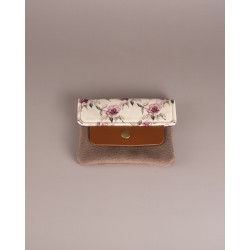 MinimalistWallet Pequeña Rosa Bordo Leather