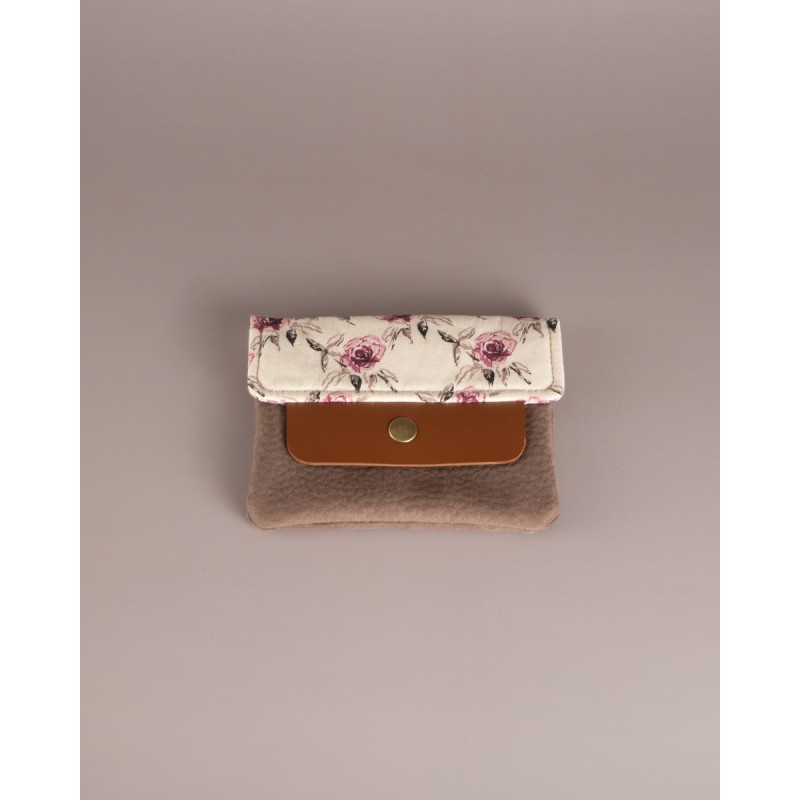 MinimalistWallet Pequeña Rosa Bordo Leather