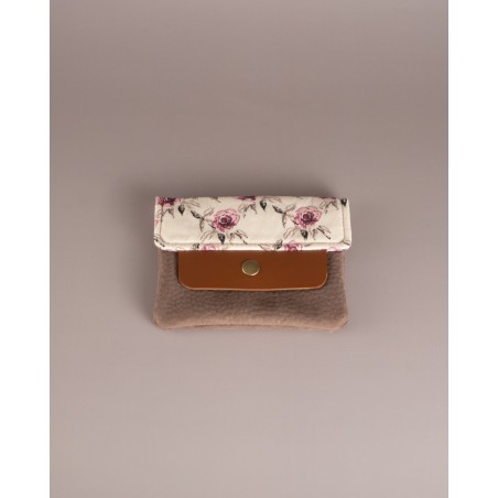 MinimalistWallet Pequeña Rosa Bordo Leather