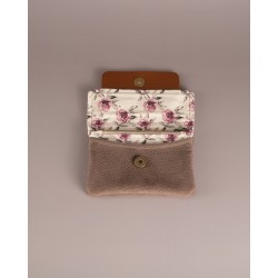 MinimalistWallet Pequeña Rosa Bordo Leather