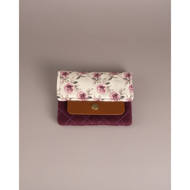 MinimalistWallet Pequeña Rosa Bordo