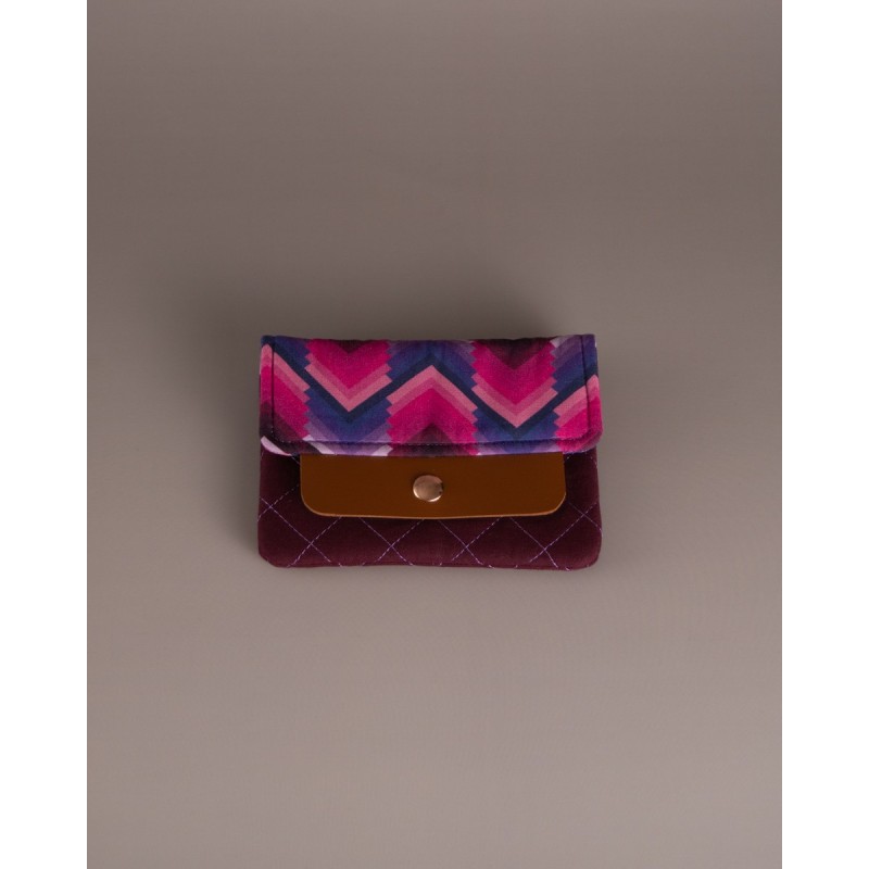 MinimalistWallet Pequeña Chevron Bordo